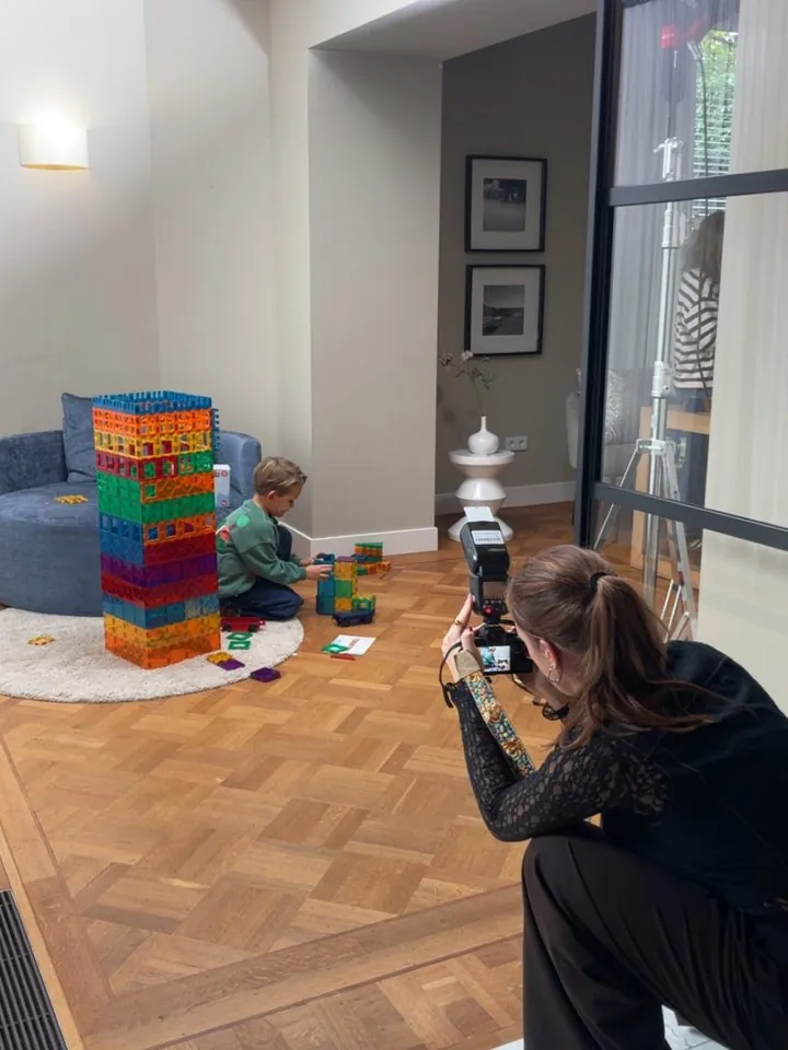 Product photo shoot at a client's home